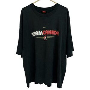 Y2K Nike Hockey Team Canada Front  Graphic T Shirt Black XL Short Sleeve